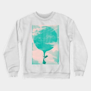 War Balloon In Mint And Pink Crewneck Sweatshirt